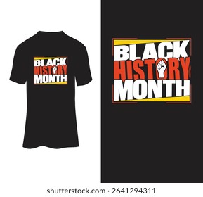 Black history month typography t-shirt design template.