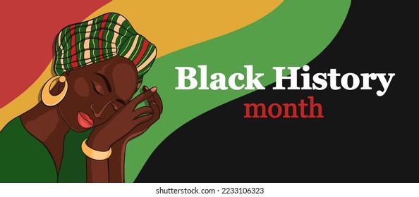 Black history month vector banner celebrate february in the usa and canada