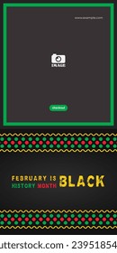 Diseño vectorial de mes de historia negra. Plantilla de celebración afroamericana para fondo, pancarta, afiche