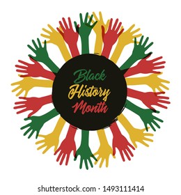 Black History Month Vector Emblem. African People Rights Symbol Vector Illustration.