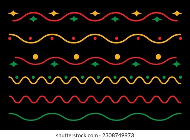 Black History Month Vector Flat Pattern Set . Annual celebration in february in USA and Canada, october in UK. EPS 10