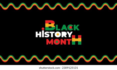 Black History Month Vector Flat Illustration. Annual celebration in february in USA and Canada, october in UK. EPS 10