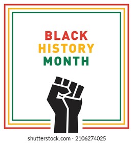 Black History Month Vector Illustration With A BLM Fist On A White Background