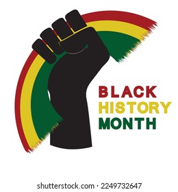 Black History Month vector illustration.   begins on February 1st and lasts throughout the whole of February. History Month. people’s achievements are celebrated