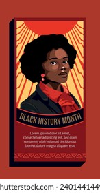 Black History Month. vector illustration for black people. Instagram story.