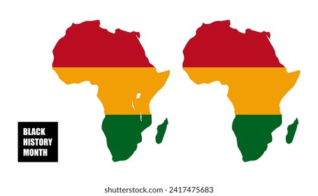 
Black History Month. Vector illustration. Design continent of black history. Continent of Africa