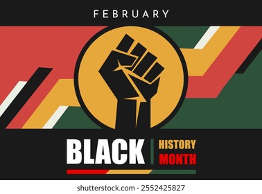 Black History Month vector illustration Fight for peace and freedom concept