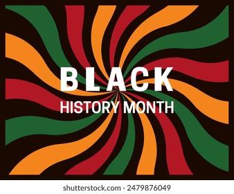 Black history month vector retro banner, background. Holiday concept template design for poster, card, flyer, label