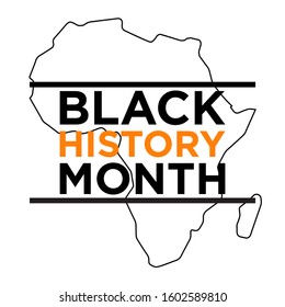 Black History Month Vector Template Design on silhouette a African continent