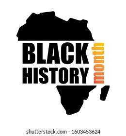 Black History Month Vector Template Design on silhouette a African continent