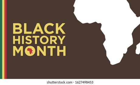 Black History Month Vector Template. Design on silhouette a African continent