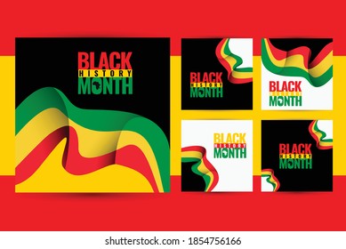 Black History Month vector template. Design for banner, greeting cards or print.