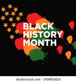 Black history month vector template for banner, poster, social media post, card, background. African American History. Celebrated annual. In February in United States and Canada. In October in Britain