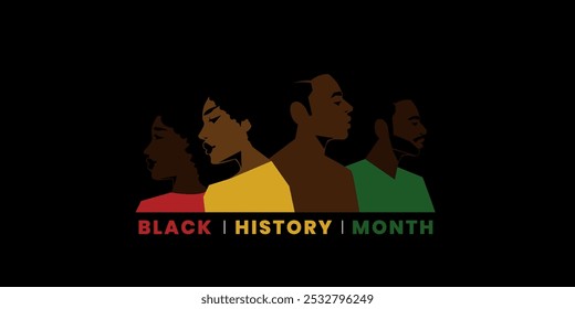 Black History Month Vector Template Design Illustration, African American History. can use for, landing page, template, ui, web, mobile app, poster, banner, flyer, background, vector illustration