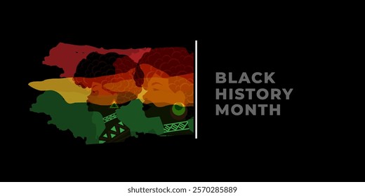 Black History Month Vector Template Design Illustration, African American History. can use for, landing page, template, ui, web, mobile app, poster, banner, flyer, background