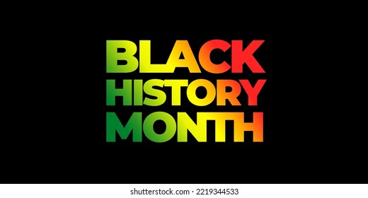 Black History Month. Vector Web Banner, Poster, Card For Social Media, Networks. Abstract Shape And Text Black History Month, On Black Background. African American History.