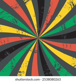 Black History Month Vintage Sunburst Texture Background