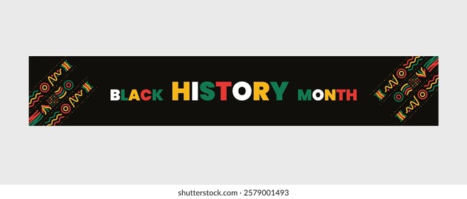 Black History Month web banner template, African American history celebration, February awareness celebration, with geometric pattern and hand fists, Juneteenth Independence Day