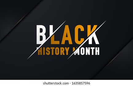 black history month with white and golden text