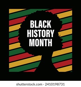 Black History Months Vibrant Silhouette of African American Woman