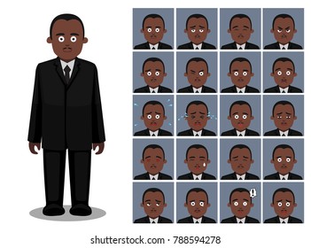 Black History Politician Cartoon Emoticon Faces Vector Illustration