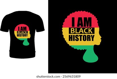 I am Black History T shirt design 