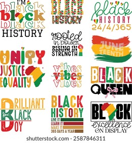 Black History T-shirt Design Bundle, Black History PNG DXF EPS, Black History Quotes design, African American t-shirt design, Black History bundle