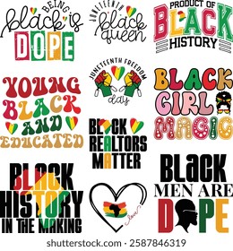 Black History T-shirt Design Bundle, Black History PNG DXF EPS, Black History Quotes design, African American t-shirt design, Black History bundle