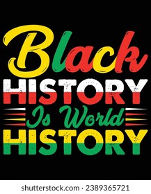 La historia negra es el diseño de camisetas con plantilla de impresión de historial mundial