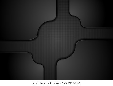 Black hi-tech concept abstract geometric background. Futuristic vector design