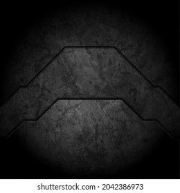 Black hi-tech concept abstract geometric futuristic grunge background. Vector design