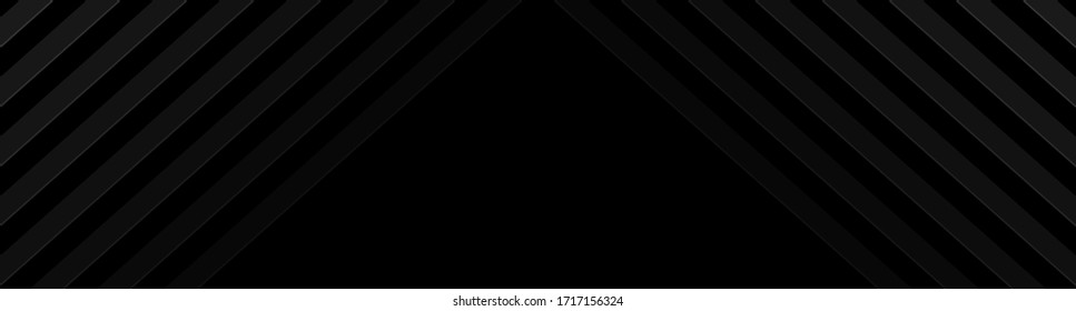 Black hi-tech concept abstract stripes. Dark technology geometric background. Futuristic vector banner design