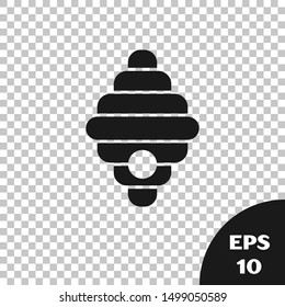 Black Hive for bees icon isolated on transparent background. Beehive symbol. Apiary and beekeeping. Sweet natural food.  Vector Illustration