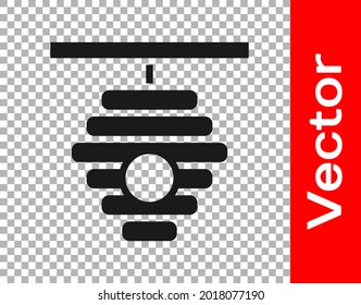 Black Hive for bees icon isolated on transparent background. Beehive symbol. Apiary and beekeeping. Sweet natural food.  Vector
