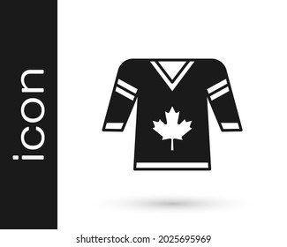 Black Hockey Jersey Icon Isolated On White Background.  Vector