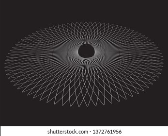 Black hole. Abstract vector background. Geometric Lines