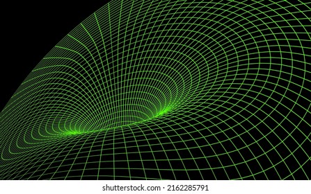 Black Hole Background With Distorted Gravity Grid For Scientific Presentation Or Abstract Background.