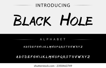 Black Hole Best Alphabet Painting Paint Brush Beauty Script Logotype Font lettering handwritten