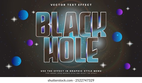 Preto Buraco cor brilhante efeito de texto editável Modelo com Estilo Flair