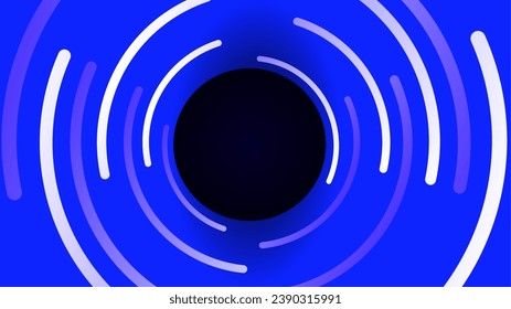 Black hole circle frame with rotating circle outlines cyber tech copy space background