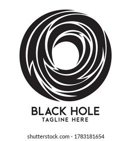 Black Hole Circle Logo, perfekt für Electric Services Unternehmen, Geschäftslogo, IT Service System Protection Company Logo