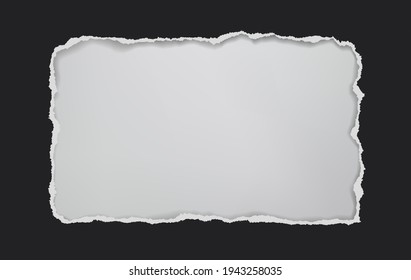 Black hole composition in paper with torn edges and soft shadow is on white background. Vector illustration