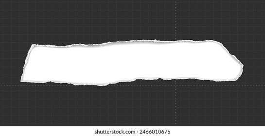 Black hole composition in paper with torn edges and soft shadow is on white.