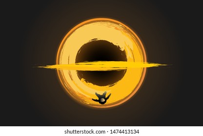 Black Hole Concept Illustration astronaut and Black Hole Concept Vector illustration Background Design