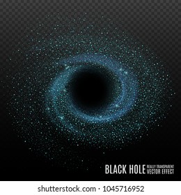 Black hole. Cosmos Black hole in space. Stars and material falls into a black hole.