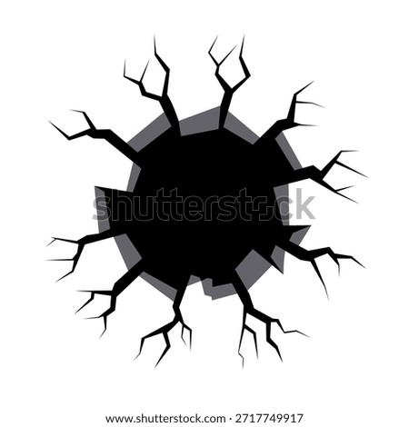 Black Hole with Cracks Vector Illustration Damage and Destruction Concept
