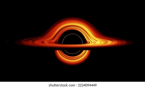 Black hole fiction mysterious matter astral deep dynamic darkness effect realistic vector illustration. Galaxy explosion cosmos radiation star universe glowing apocalypse swirl burning planet space