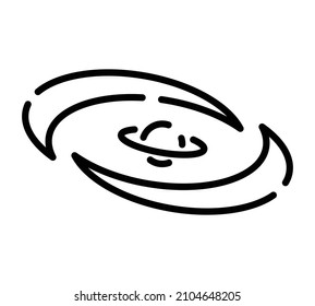 Black hole flat icon. Pictogram for web. Line stroke. Isolated on white background. Vector eps10