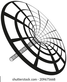Black Hole Funnel generated with circles and lines. Illustration on white background.
