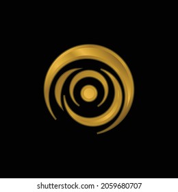 Black Hole Gold Plated Metalic Icon Or Logo Vector